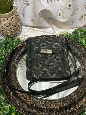 Coach Black Signature Jacquard Crossbody with Silver-Tone Clasp